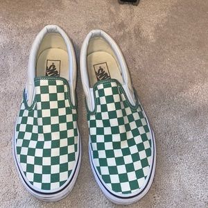 Geeen Checker Board Vans Size 9 men 10.5 women.